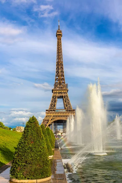 Eiffel Tower Fountains Trocadero Paris Sunset France — Stock Photo, Image