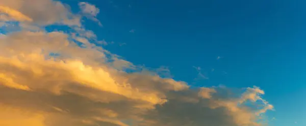 Panorama Beautiful Sunset Sky Clouds Background — Stock Photo, Image
