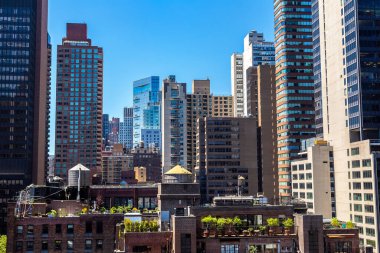 New York City, ABD 'de Manhattan' ın panoramik manzarası
