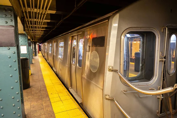 Subway train wagon in station, New York City, USA