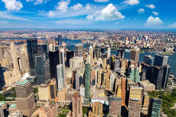 美国纽约州纽约市曼哈顿全景鸟瞰图 — 图库照片