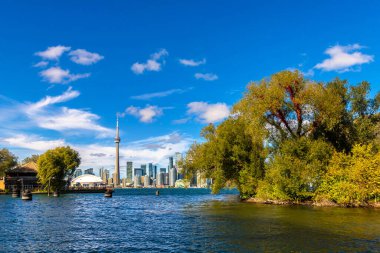 Güneşli bir günde Toronto 'nun panoramik manzarası, Ontario, Kanada