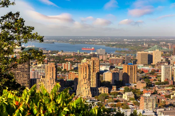 Vue Aérienne Panoramique Montréal Par Une Journée Ensoleillée Canada — Photo