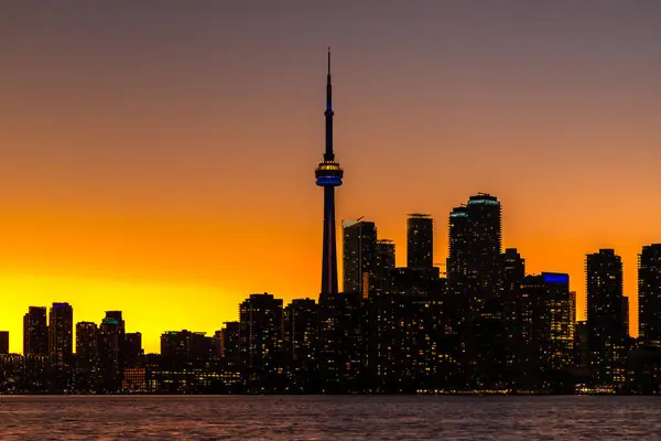 Panoramatický Výhled Panorama Toronta Při Západu Slunce Ontario Kanada Stock Snímky