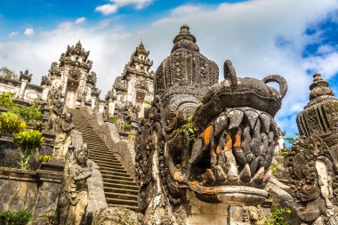 Pura Penataran Agung Lempuyang temple on Bali, Indonesia in a sunny day