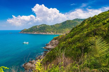 Tayland 'daki Koh Tao adasının panoramik hava manzarası