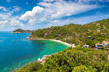 Tayland 'daki Koh Tao adasının panoramik hava manzarası