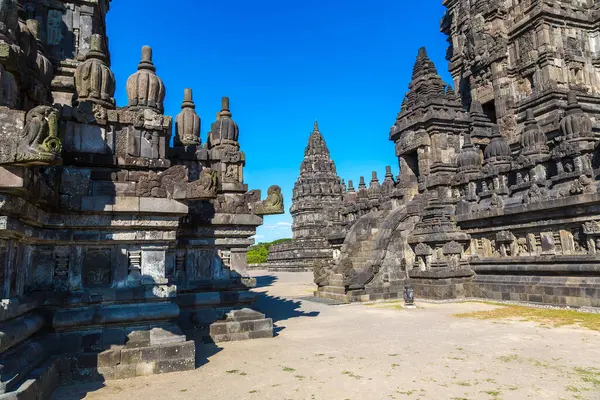Templo Prambanan Cerca Ciudad Yogyakarta Java Central Indonesia — Foto de Stock