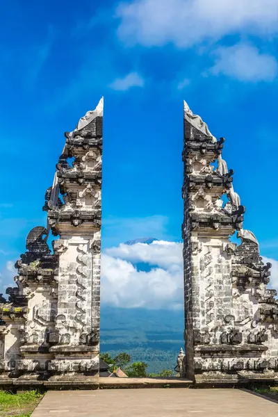 Starověká Brána Pura Penataran Agung Lempuyang Chrámu Sopky Agung Bali Stock Obrázky