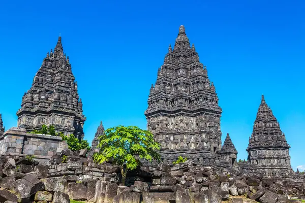 Prambanánský Chrám Blízkosti Města Yogyakarta Střední Jáva Indonésie Royalty Free Stock Obrázky