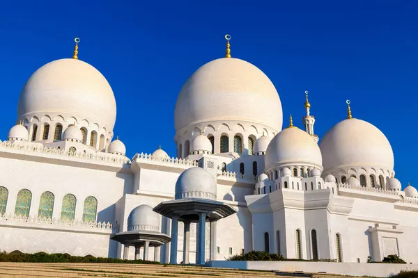 Sheikh Zayed Velká Mešita Abu Dhabi Letním Dni Spojené Arabské Stock Obrázky