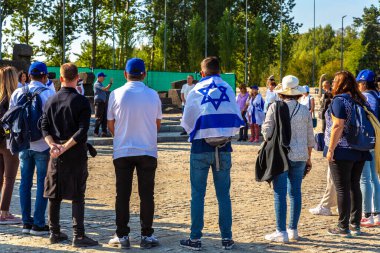 OSWIECIM, POLAND - 7 Eylül 2022: Auschwitz II. Birkenau toplama kampı, Oswiecim, Polonya