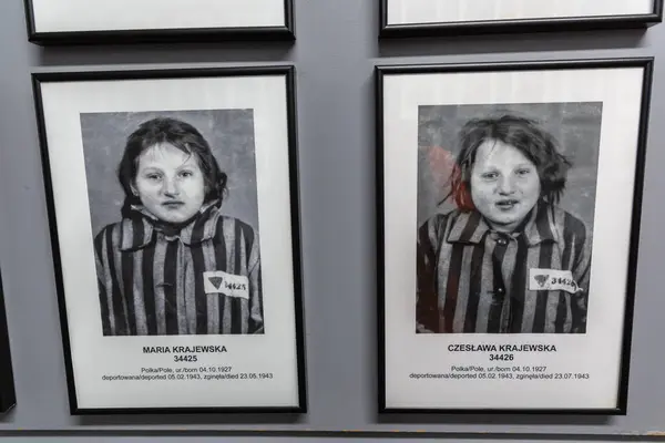Oswiecim Polónia Setembro 2022 Galeria Fotos Prisioneiros Campo Concentração Auschwitz — Fotografia de Stock