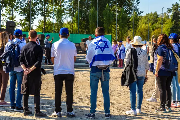 Oswiecim Polen September 2022 Gruppe Von Israelis Konzentrationslager Auschwitz Birkenau lizenzfreie Stockfotos