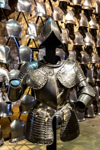 London Marea Britanie September 2023 Armura Cavalerilor Medievali Armura Turnului Imagine de stoc