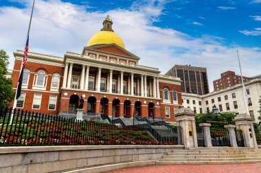 BOSTON, USA - MARCH 29, 2020: Massachusetts State House in Boston, Massachusetts, USA