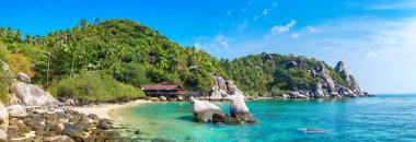Tayland 'ın Koh Tao adasındaki Özgürlük Sahili Panoraması
