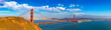San Francisco, Kaliforniya 'daki Golden Gate Köprüsü Panoraması, ABD