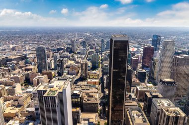 Los Angeles şehir merkezinin panoramik manzarası, Kaliforniya, ABD