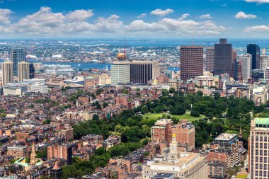 Boston, Massachusetts, ABD 'nin panoramik hava manzarası