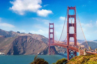panoramik golden gate Köprüsü san francisco, Kaliforniya, ABD