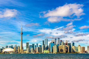 Güneşli bir günde Toronto 'nun panoramik manzarası, Ontario, Kanada