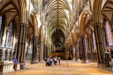 LINCOLN, İngiltere - 25 Eylül 2023: Lincoln Katedrali İçişleri, Birleşik Krallık