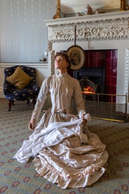 WARWICK, İngiltere - 11 Haziran 2022 - Warwick Şatosu 'nun İçi - 1068 yılında İngiltere' de Fatih William tarafından inşa edilen bir ortaçağ kalesidir.