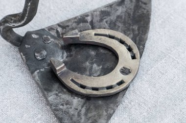 Natioanl Ukrayna amblemli metal el yapımı at nalı. El yapımı nalbantlık.