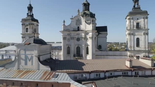 Berdychiv Deki Bare Carmelites Manastırı Nın Hava Aracı Kaldırma Görüntüleri — Stok video