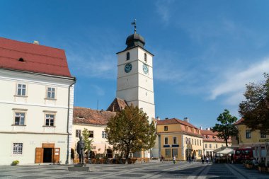 SIBIU, ROMANIA - 9 Ağustos 2019 Kare