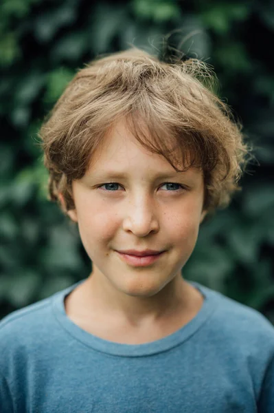 Child Face Boy Happy Ten Years Old Child Face Boy — Stock Photo, Image