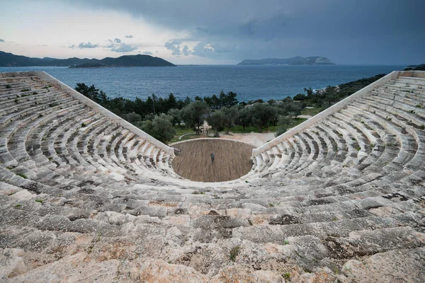 Amphitheater in Turkey, culture of Greece historical landscape