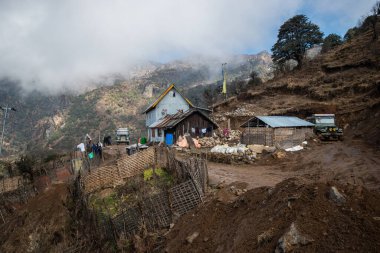 road in the himalaya mountains in Nepal