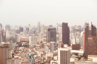 view of big city skyscrapers background, daytime photo of Bangkok Krung Thep Maha Nakhon