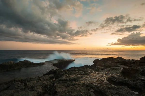 Island Sunset Landscape Ocean Beach Tropical Coast — Stock Photo, Image