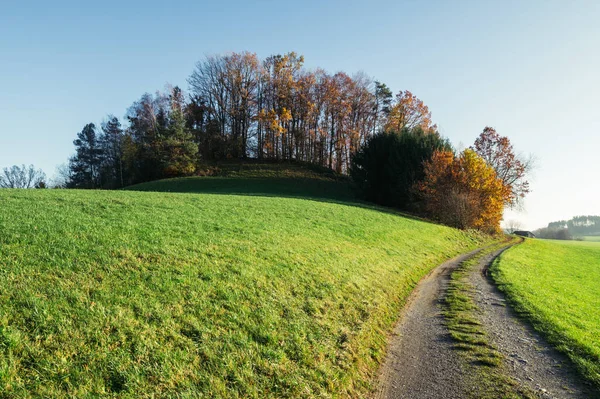 Felder Landschaft Mit Hügeln Natur Himmel Horizont Wiese Gras Feld — Stockfoto