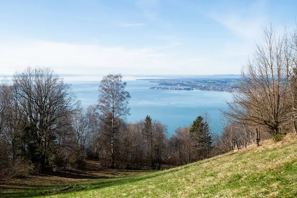 Lake Constance Tavasszal Felülnézet Kilátás Lindau Stock Kép