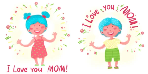 Ręcznie Rysowane Szczęśliwego Dnia Matki — Zdjęcie stockowe