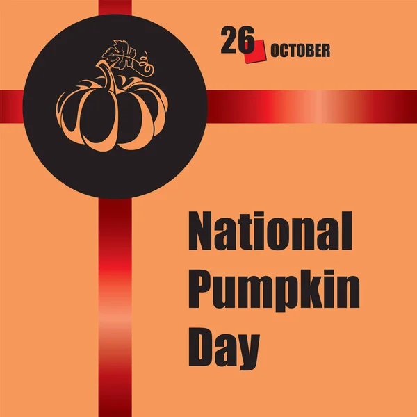 Evento Del Calendario Celebra Octubre Día Nacional Calabaza — Archivo Imágenes Vectoriales