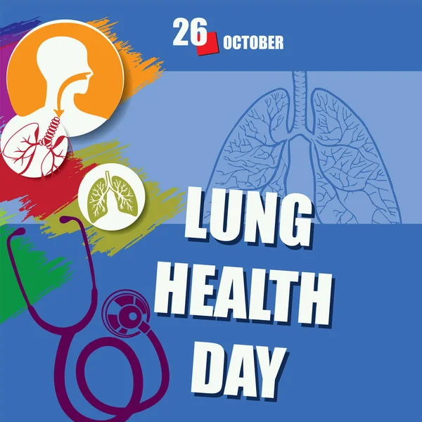 カレンダーイベントは10月に祝われます 肺健康デー — ストックベクタ