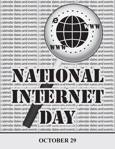 Kreativ Illustration För Kalenderdatum Och Evenemang Oktober National Internet Day — Stock vektor