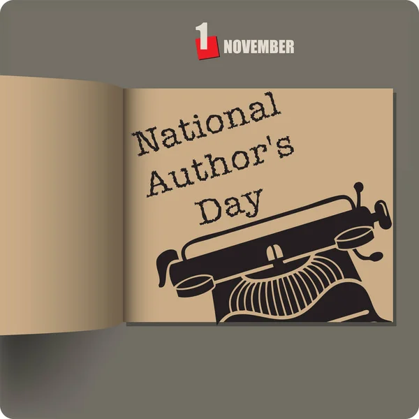 アルバムは11月の日付で広がった National Author Day — ストックベクタ