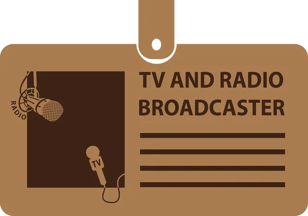 Tarjeta Identificación Para Emisora Radio Televisión Clip Ilustración Vectorial — Archivo Imágenes Vectoriales