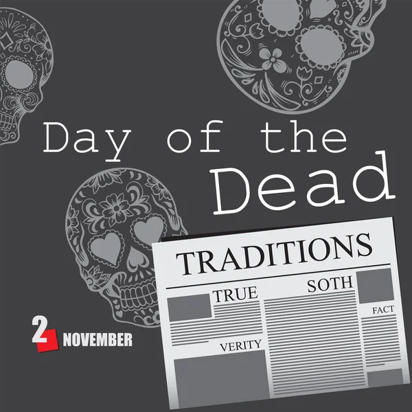 Página Jornal Para Evento Dia Dos Mortos —  Vetores de Stock