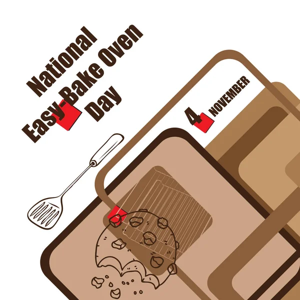 Εκδήλωση Του Ημερολογίου Γιορτάζεται Νοέμβριο National Easy Bake Oven Day — Διανυσματικό Αρχείο