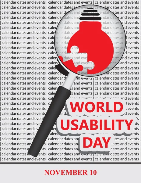 11月のカレンダーの日付やイベントのための創造的なイラスト World Usability Day — ストックベクタ