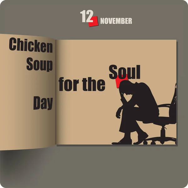 Εξάπλωση Άλμπουμ Ημερομηνία Νοέμβριο Σούπα Κοτόπουλου Για Την Ημέρα Της — Διανυσματικό Αρχείο