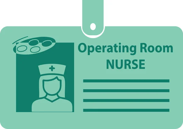 Cartão Identificação Enfermeira Sala Operações Num Clip Ilustração Vetorial —  Vetores de Stock