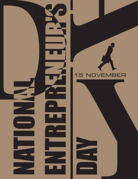 11月のイベントポスター 全国起業家の日 — ストックベクタ